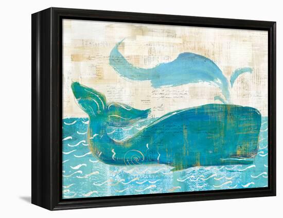 On the Waves I Whale Spray-Sue Schlabach-Framed Stretched Canvas