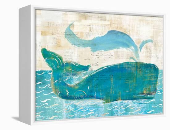 On the Waves I Whale Spray-Sue Schlabach-Framed Stretched Canvas