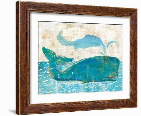 On the Waves I Whale Spray-Sue Schlabach-Framed Art Print