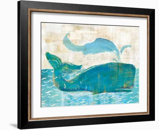 On the Waves I Whale Spray-Sue Schlabach-Framed Art Print