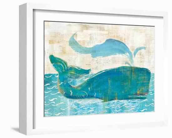 On the Waves I Whale Spray-Sue Schlabach-Framed Art Print