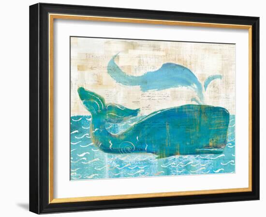 On the Waves I Whale Spray-Sue Schlabach-Framed Art Print