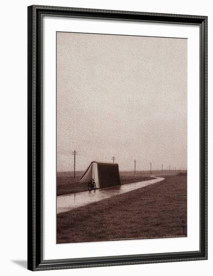 On the Way, Bicycle and Book-Quint Buchholz-Framed Art Print