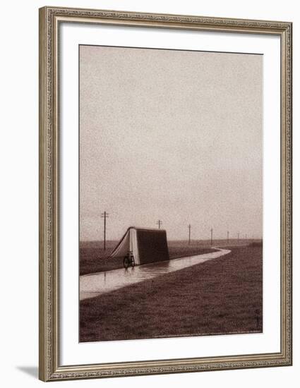 On the Way, Bicycle and Book-Quint Buchholz-Framed Art Print