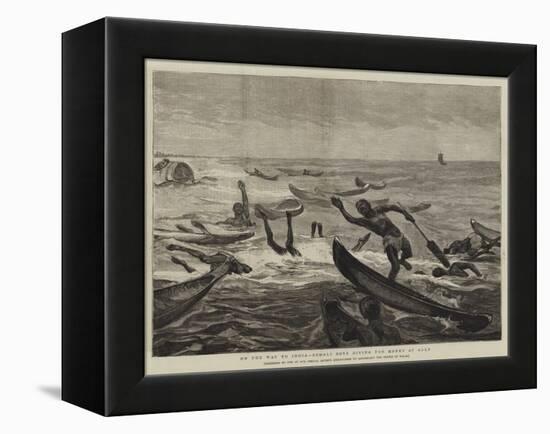 On the Way to India, Somali Boys Diving for Money at Aden-null-Framed Premier Image Canvas