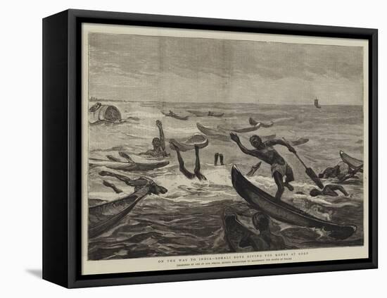 On the Way to India, Somali Boys Diving for Money at Aden-null-Framed Premier Image Canvas