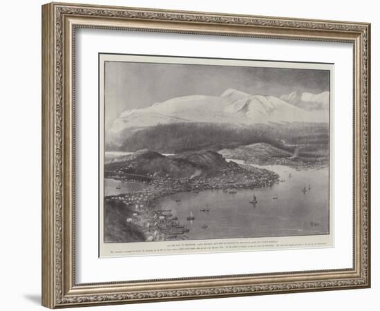 On the Way to Klondike, Lake Bennett, and Site of Station on the White Pass and Yukon Railway-null-Framed Giclee Print