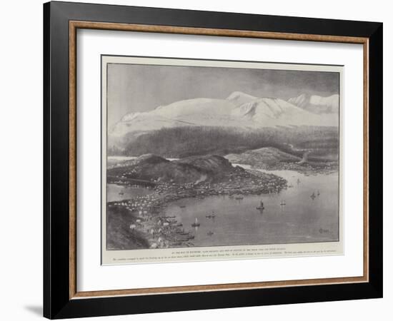 On the Way to Klondike, Lake Bennett, and Site of Station on the White Pass and Yukon Railway-null-Framed Giclee Print