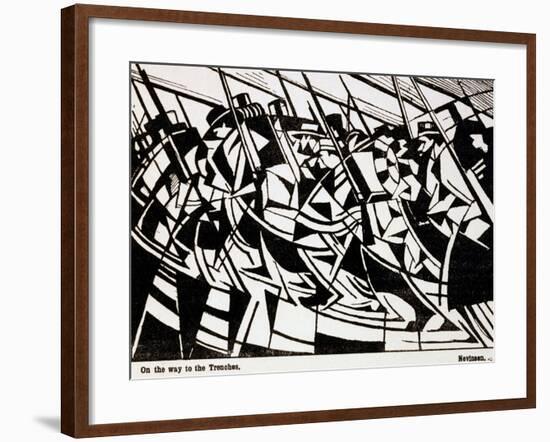 On the Way to the Trenches, Illustration from 'Blast' Magazine, June 1914-null-Framed Giclee Print