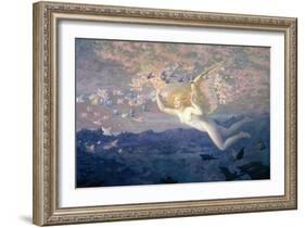 On the Wings of the Morning, 1905 (W/C Heightened with Bodycolour and Gold Paint)-Edward Robert Hughes-Framed Giclee Print