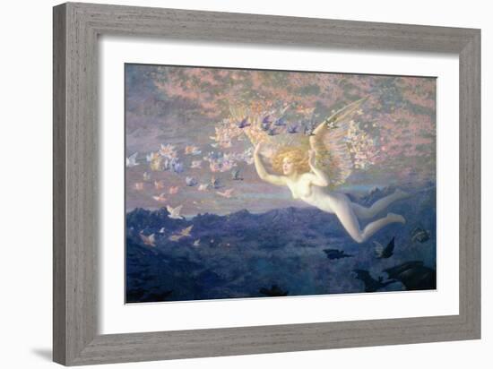 On the Wings of the Morning, 1905 (W/C Heightened with Bodycolour and Gold Paint)-Edward Robert Hughes-Framed Giclee Print