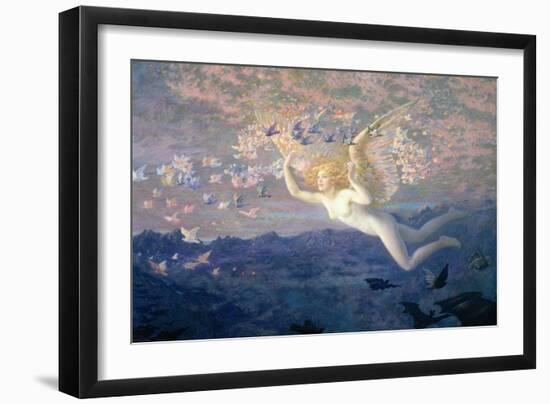 On the Wings of the Morning, 1905 (W/C Heightened with Bodycolour and Gold Paint)-Edward Robert Hughes-Framed Giclee Print