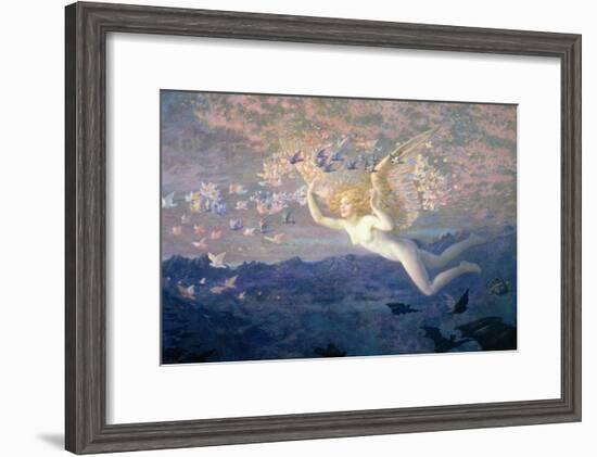 On the Wings of the Morning, 1905 (W/C Heightened with Bodycolour and Gold Paint)-Edward Robert Hughes-Framed Giclee Print