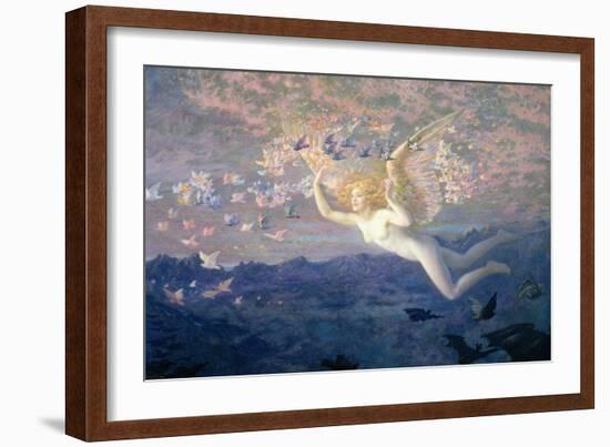 On the Wings of the Morning, 1905 (W/C Heightened with Bodycolour and Gold Paint)-Edward Robert Hughes-Framed Giclee Print