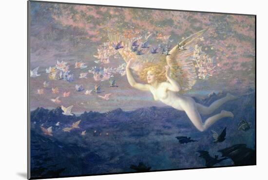 On the Wings of the Morning, 1905 (W/C Heightened with Bodycolour and Gold Paint)-Edward Robert Hughes-Mounted Giclee Print