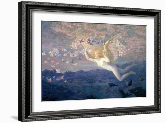 On the Wings of the Morning, 1905 (W/C Heightened with Bodycolour and Gold Paint)-Edward Robert Hughes-Framed Giclee Print