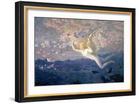 On the Wings of the Morning, 1905 (W/C Heightened with Bodycolour and Gold Paint)-Edward Robert Hughes-Framed Giclee Print