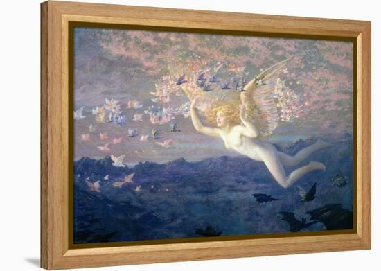 On the Wings of the Morning, 1905 (W/C Heightened with Bodycolour and Gold Paint)-Edward Robert Hughes-Framed Premier Image Canvas
