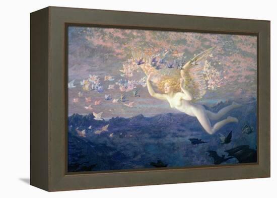 On the Wings of the Morning, 1905 (W/C Heightened with Bodycolour and Gold Paint)-Edward Robert Hughes-Framed Premier Image Canvas