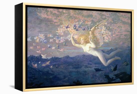 On the Wings of the Morning, 1905 (W/C Heightened with Bodycolour and Gold Paint)-Edward Robert Hughes-Framed Premier Image Canvas