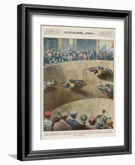 On This London "Wall of Death" the Riders are Travelling Parallel to the Ground-Alfredo Ortelli-Framed Art Print