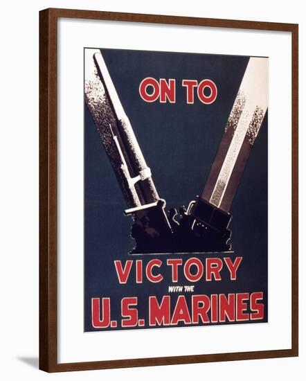 On to Victory with the Us Marines, 1944-null-Framed Giclee Print