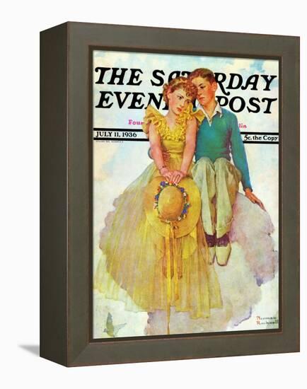 "On Top of the World" Saturday Evening Post Cover, July 11,1936-Norman Rockwell-Framed Premier Image Canvas