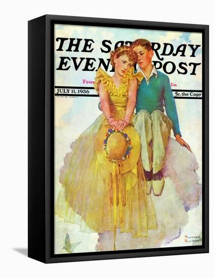 "On Top of the World" Saturday Evening Post Cover, July 11,1936-Norman Rockwell-Framed Premier Image Canvas