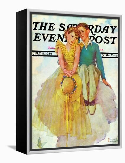 "On Top of the World" Saturday Evening Post Cover, July 11,1936-Norman Rockwell-Framed Premier Image Canvas