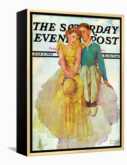 "On Top of the World" Saturday Evening Post Cover, July 11,1936-Norman Rockwell-Framed Premier Image Canvas