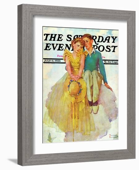 "On Top of the World" Saturday Evening Post Cover, July 11,1936-Norman Rockwell-Framed Giclee Print