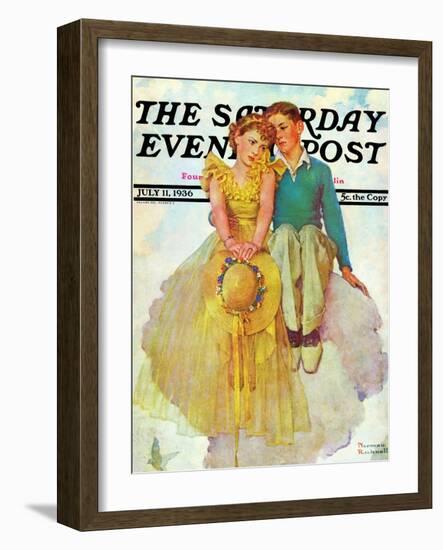 "On Top of the World" Saturday Evening Post Cover, July 11,1936-Norman Rockwell-Framed Giclee Print