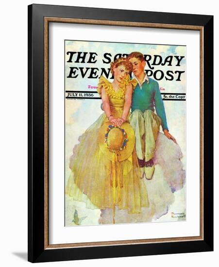 "On Top of the World" Saturday Evening Post Cover, July 11,1936-Norman Rockwell-Framed Giclee Print