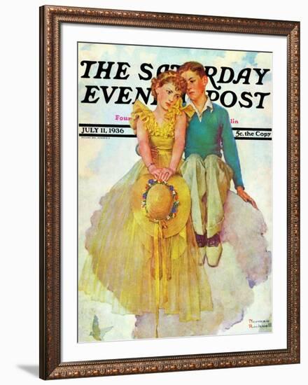 "On Top of the World" Saturday Evening Post Cover, July 11,1936-Norman Rockwell-Framed Giclee Print