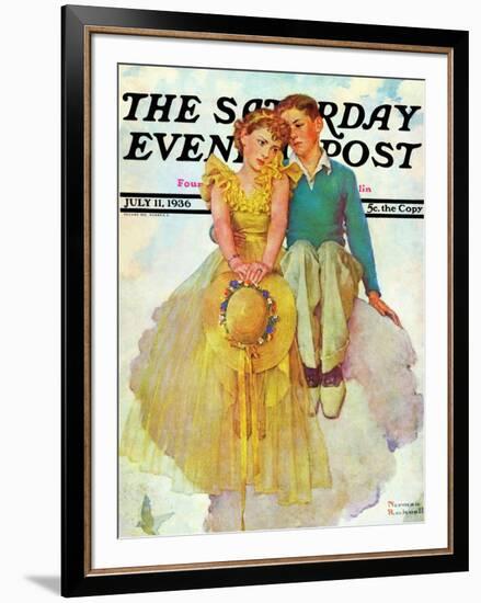 "On Top of the World" Saturday Evening Post Cover, July 11,1936-Norman Rockwell-Framed Giclee Print