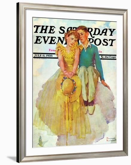 "On Top of the World" Saturday Evening Post Cover, July 11,1936-Norman Rockwell-Framed Giclee Print