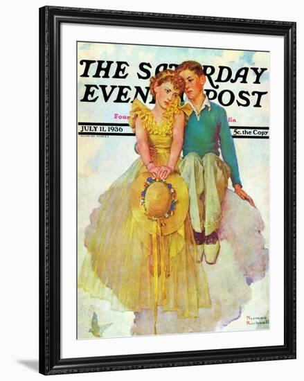 "On Top of the World" Saturday Evening Post Cover, July 11,1936-Norman Rockwell-Framed Giclee Print