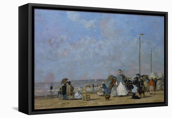 On Trouville Beach-Eugène Boudin-Framed Premier Image Canvas