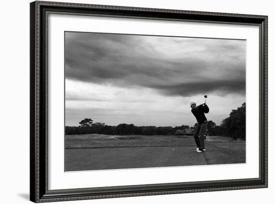 On Vacation in Martha's Vineyard the President was Golfing at the Vineyard Golf Club, Aug. 22, 2010-null-Framed Photo