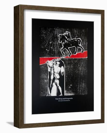 On War and Warriors (Black), Thus Spoke Zarathustra, 2024 (Woodcut and Silkscreen)-Guilherme Pontes-Framed Giclee Print