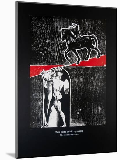 On War and Warriors (Black), Thus Spoke Zarathustra, 2024 (Woodcut and Silkscreen)-Guilherme Pontes-Mounted Giclee Print