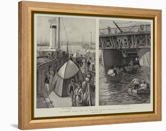 On Wheels across the Sea, the New Roller Steamboat Ernest Bazin-Henri Lanos-Framed Premier Image Canvas