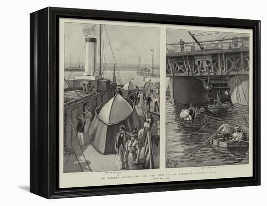 On Wheels across the Sea, the New Roller Steamboat Ernest Bazin-Henri Lanos-Framed Premier Image Canvas