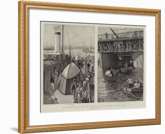 On Wheels across the Sea, the New Roller Steamboat Ernest Bazin-Henri Lanos-Framed Giclee Print