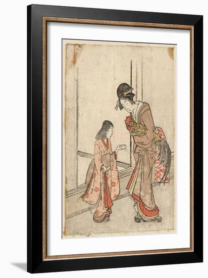 Onagadori O Motsu Onna to Kamuro-null-Framed Giclee Print