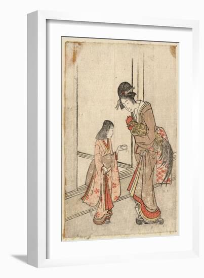 Onagadori O Motsu Onna to Kamuro-null-Framed Giclee Print