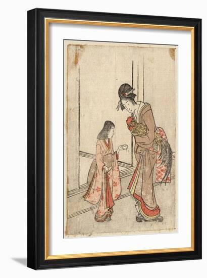 Onagadori O Motsu Onna to Kamuro-null-Framed Giclee Print