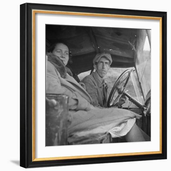 Once a Missouri farmer, now a migratory farm laborer on the Pacific Coast, 1936-Dorothea Lange-Framed Photographic Print