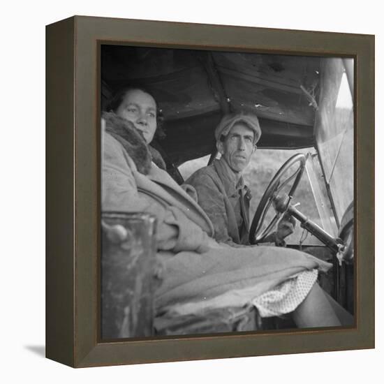 Once a Missouri farmer, now a migratory farm laborer on the Pacific Coast, 1936-Dorothea Lange-Framed Premier Image Canvas