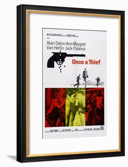 Once a Thief, Bottom Center from Left: Alain Delon, Ann-Margret, 1965-null-Framed Art Print